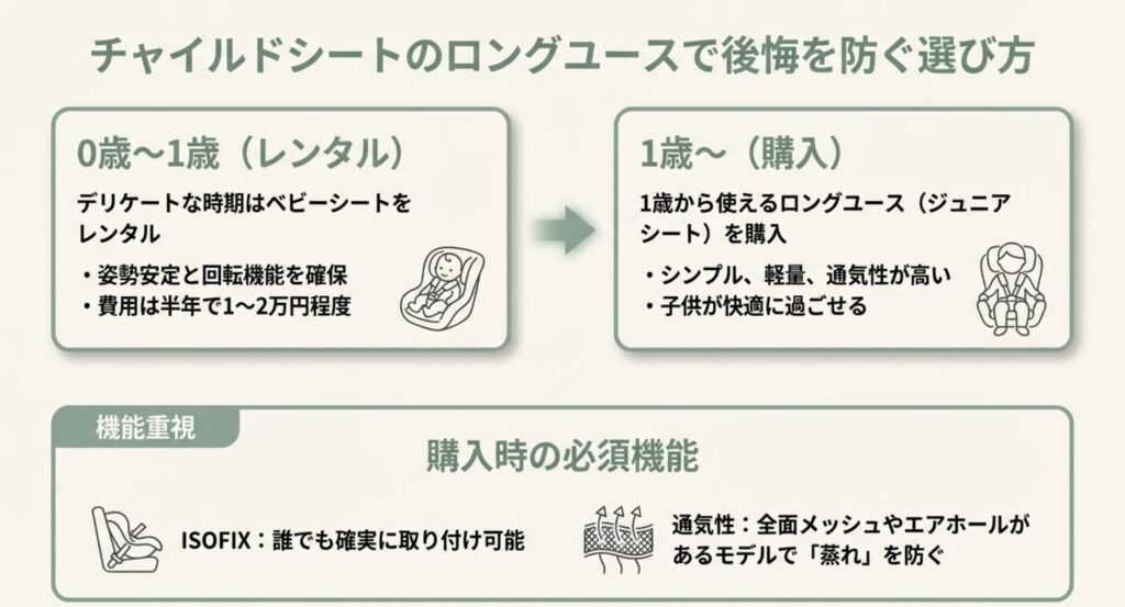 チャイルドシートのロングユースで後悔しない