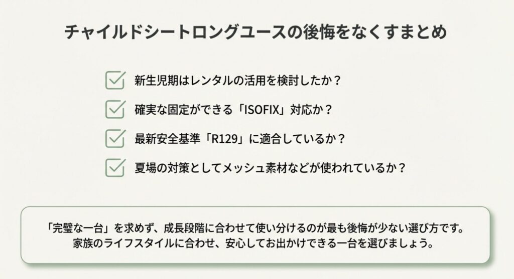 チャイルドシートのロングユースで後悔しない