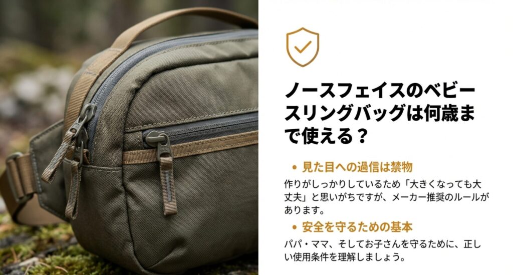 ノースフェイスのベビースリングバッグは何歳まで 